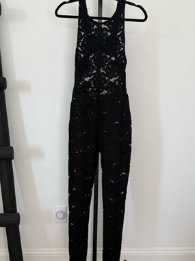Free People Intimates Black Lace Sleeveless Jumpsuit